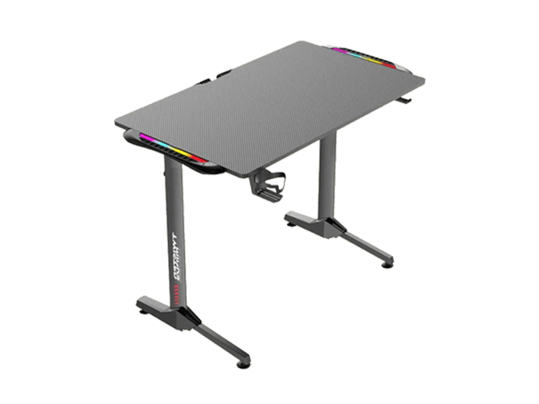 Twisted Minds TM-T-1060-RGB T Shaped Gaming Desk Carbon Fiber Texture in Qatar Twisted Minds TM-T-1060-RGB T Shaped Gaming Desk Carbon Fiber Texture in Qatar